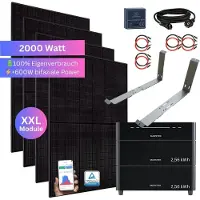 MyVoltaics 2000 Watt Balkonkraftwerk SET MIT SPEICHER Marstek Venus D 5,12 kWh, Halterungen & Smartmeter, Stecker PV Solaranlage