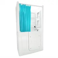 AcquaVapore Seniorendusche und Sitzwanne Kombination Wanne mit Tür S08D-B-L 110x68x205cm