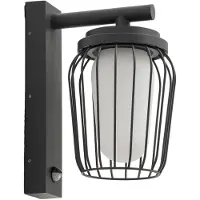 LUCANDE Aussenwandleuchte mit Bewegungsmelder Chandan , dimmbar, schwarz, Aluminium, Modern