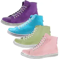 Andrea conti 0341500 Damen Schnürboots mit Reißverschluss High Top Leder, Größe:39 EU, Farbe:Blau