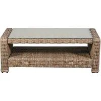 Ebuy24 Gram Couchtisch Garten mit Glasplatte, natur.