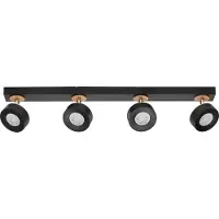 Osram LED-Deckenstrahler PLUTO, schwarz, 4 Spots, 3.000 K PLUTO, schwarz, für Wohn- / Esszimmer, Metall