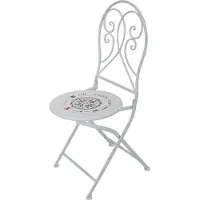 DELUKE Gartenstuhl 2er Set STELLA - Stahl, Weiß | Klappstuhl Wetterfest Gartenstühle Outdoor Balkonstühle