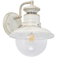 LINDBY Außenwandleuchte Gwendolyn, weiß antik, Metall, 26cm