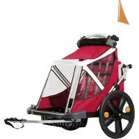 Bellelli B-TRAVEL Kinderwagen hinter dem Fahrrad, rot