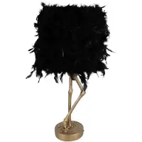 Clayre & Eef Tischlampe Strauß 30x30x69 cm Goldfarbig Schwarz Polyresin