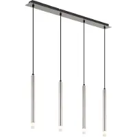 Globo Design-Pendelleuchte Ryan 4-flammiges Nickel