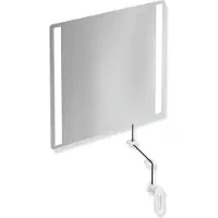 Hewi LED-Kippspiegel basic, matt der Serie 801, mit integrierter LED-Beleuchtung signalweiß
