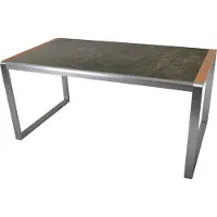 DELUKE Gartentisch ERIKA - Kunststoff, Teakbraun, 160x90x74cm | Terrassentisch Wetterfest Outdoor Tisch