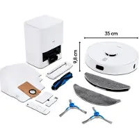 Medion Saugroboter mit Absaugstation, Lasernavigation und Wischfunktion X41 SW+ (Starke 8000Pa Saugkraft, 2in1 Roboterstaubsauger, präzise Kartenerstellung, Go & No Go Bereiche, mehrere Etagen)