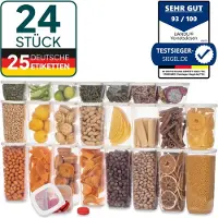 Uandu Vorratsdosen mit Deckel Luftdicht Set, BPA frei, Aufbewahrungsbox mit Deckel Küche, Vorratsdosen-Sets, Vorratsdose Küchenorganizer, Vorratsbehälter Mehl Aufbewahrung Küche - 24 Mix/Weiß