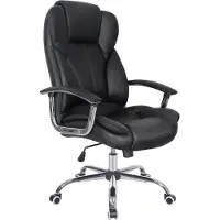 Songmics Bürostühle Chefsessel bis 150kg belastbar Drehstuhl ergonomisch höhenverstellbar mit verdicktem Kopfkissen und Sitzpolster schwarz OBG57B