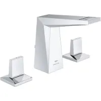 GROHE 3-Loch-Waschtischbatterie Allure Brilliant 20626, Zugstangen-Ablaufgarnitur 1 1/4'', chrom
