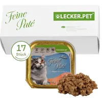 Lyra 17 x 100 g Lecker.Pet Mia's Feine Paté Reich an Lachs Katzenfutter Nassfutter Vollnahrung 17x100 Futter