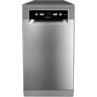 Bauknecht BK6FC11BS7A0X, Freistehend, Single (45 cm breit), Edelstahl, Schwarz, Tasten, 1,3 m