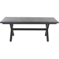 Siena Garden Sincro Dining Tisch, ausziehbar – 200/260 x 100 cm, Aluminium (matt anthrazit) & HPL T