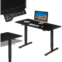 Juskys Höhenverstellbarer Schreibtisch 140x60cm - Elektrisch stufenlos verstellbar Bürotisch Sitz- & Stehtisch Speicherplatz Memory-Funktion - Schwarz