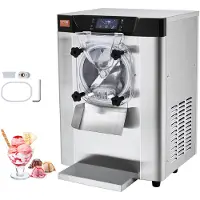 Vevor Gewerbliche Eismaschine, 12 L/H Ertrag, 1295W Einzelgeschmack Tischmodell Hartservier-Eismaschine, 4,5L Edelstahlzylinder, LED-Panel Auto-Reinigung Vor-Kühlung, für Restaurant-Snackbars, 4.5 L