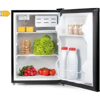 Primo PR155FR Tischkühlschrank - 65 Liter Fassungsvermögen - Schwarz - Freistehender Tischkühlschrank