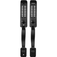 Vevor Mechanisches Codeschloss mit Doppelseitigem Tastenschloss (4- bis 7-stelliger Code), Schlüsselloses Türschloss mit Griff & Automatischer Verriegelung, für Haustüren Gartentore Garagen, Schwarz