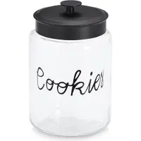 Zeller 19674 Vorratsglas COOKIES 4200 ml mit Metalldeckel, Glas/Metall, ca. Ø 17,3 x 26,4 cm