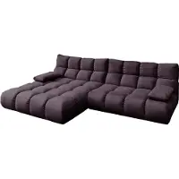 KAWOLA Sofa VIVIEN Ecksofa Velvet purple Longchair links
