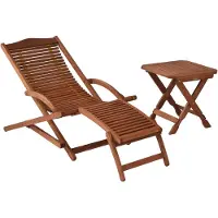 Merxx Gartenliegen Set Copa Cabana 2tlg., Schwungliege, Klapphocker 50 x 50 cm - Eukalyptus