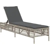 Syfax Sonnenliege mit Auflage Hellgrau Poly Rattan