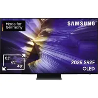 Samsung 65" OLED S92F 4K Vision AI Smart TV (2025), 165,1 cm (65"), 3840 x 2160 Pixel, OLED, Smart-TV, WLAN, Schwarz