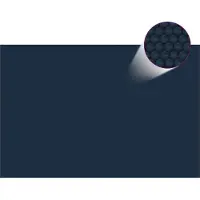 vidaXL Design Treibende Pool-Solarplane PE 600x400 cm Schwarz und Blau, Poolzubehör 2024 Neu