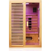 Dewello Infrarotkabine Infrarotsauna HAMLIN 130cm x 105cm inkl. Keramikstrahler, Karbon Bodenstrahler