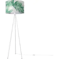 Paco Home Lampenschirm Stehlampe Wohnzimmer Stativ Lampe Büro Schlafzimmer Jungle Palme Leuchten Farbe / Größe Grün (Ø45.5cm)