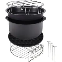 Monzana 9tlg Heißluftfritteuse Airfryer Zubehör Set Fritteuse XL 6,5l