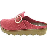 Rohde Damen Pantoffel Softfilz Hausschuh mit Plateau und Schnalle Foggia-D 6117, Größe:41 EU, Farbe:Rot