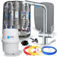 ARI Wasserfilter Set RO7 Slim mit Küchenarmatur Venom 2, 3-Wege, Chrom, 7-stufige Filtration, Mineralisierung
