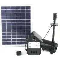 Mauk Solar Teichpumpe 10W 800 l/h Solarpumpe LED Gartenteichpumpe