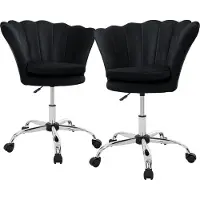 ML-Design | 2er-Set Schreibtischstühle Tulin Samt Schwarz Samt 62x90x63 cm | NADUVI