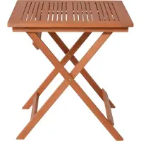 DELUKE Gartentisch FREDRI rechteckig - Eukalyptus, Braun, 70,5x70,5x74cm | Klapptisch Esstisch Wetterfest Outdoor Tisch