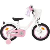 AMIGO Spiel + Freizeit GmbH AMIGO Kinderfahrräder Mädchen Perfect 14 Zoll 22 cm Mädchen Rücktrittbremse Weiß/Rosa