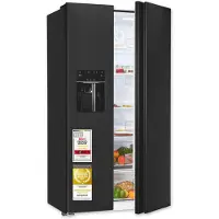 Exquisit Side-by-Side Kühlschrank, 513 Liter, NoFrost, Kühl-Gefrierkombination, LED, 4-Sterne-Gefrieren, Edelstahloptik, SBS5520-CF-040E inoxlook-az