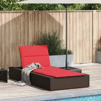 Prolenta Maison Exclusive - Sonnenliege mit schwebender Auflage Braun Poly Rattan