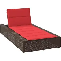 Syfax Sonnenliege mit schwebender Auflage Braun Poly Rattan
