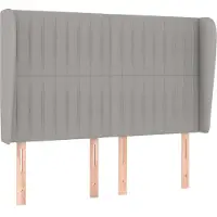 Syfax Kopfteil mit Ohren Hellgrau 147x23x118/128 cm Stoff