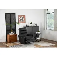 Happy Home verstellbarer Relaxsessel Massagesessel mit Heizfunktion ergonomischer Fernsehsessel in Lederoptik schwarz für Wohnzimmer