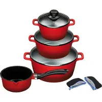 King Topf-Set Set, je 1 Kochtopf Ø 16/20/24 cm, 1x Stielkasserolle Ø 16 cm, 7 Stk. tlg. Aluminiumguss