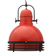 Bamyum Pendelleuchte Hängelampe Vintage Ø40 cm E27 Rot Metall Lampe