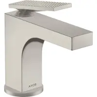 Hansgrohe Einhebel-Waschtischmischer AXOR CITTERIO 90 m ZAG HGri Rautenschliff Stain st optic Hebelgriff, Rautenschliff stainless steel optic