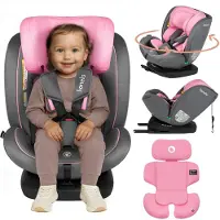 Lionelo Bastiaan i-Size Autokindersitz ab Geburt bis 12 Jahre, ab 0 kg bis 36 kg, i-Size, Isofix + Top Tether - Rosa