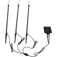 LINDBY LED-Solarleuchte Balian, 3er-Set, schwarz, Alu, 3000K