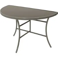 Degamo Wandtisch Anstelltisch Palermo halbrund 58x110cm, Metall grau + Glas grau